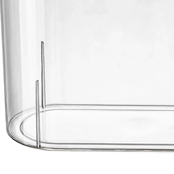 Clear plastic table fish bowl, side view