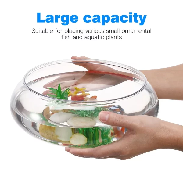 Transparent fish tank, top view highlighting opening