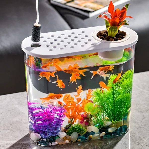Shatterproof aquaponic planter, side view