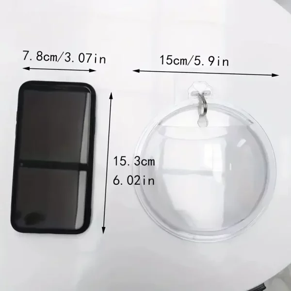 Side view of the wall hanging aquarium bowl, demonstrating its shallow depth and wall-mounted profile