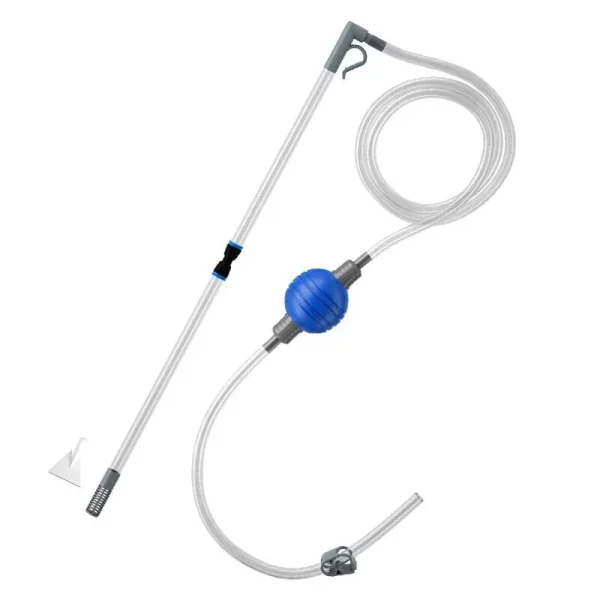 Complete aquarium siphon cleaner kit components