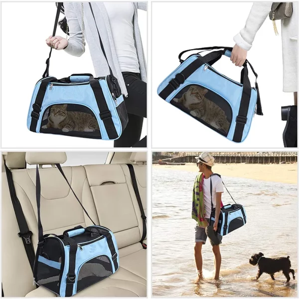 Folded state of a portable pet carrier bag for easy storage