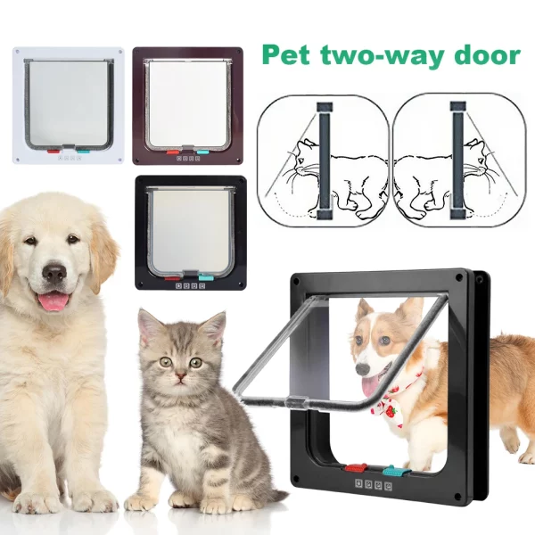 Side view of a cat flap door showing its slim profile
