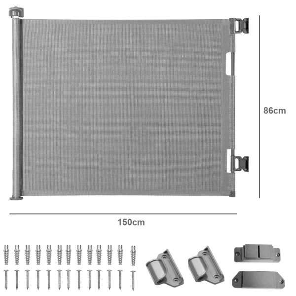 [UK Stock] Dog Fences Pet Dog Barrier Fences Stair Gates for Dogs, Retractable Stair Gate Portable Baby Safety Gate for