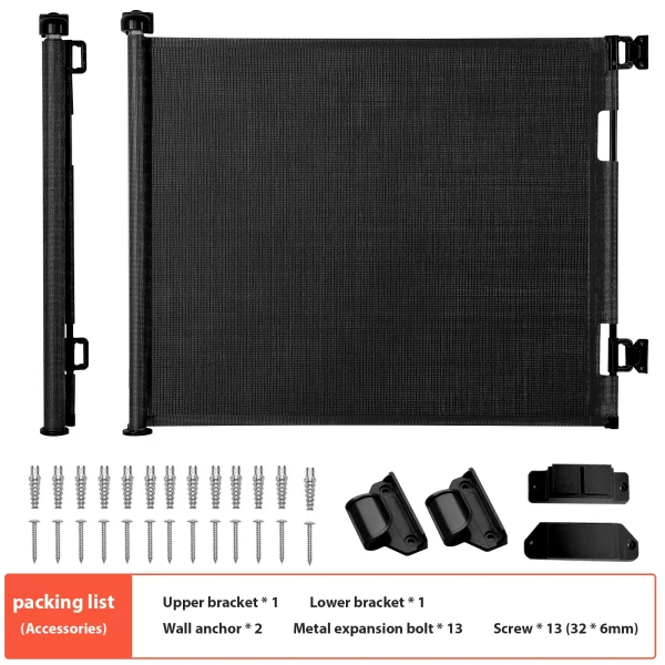 [UK Stock] Dog Fences Pet Dog Barrier Fences Stair Gates for Dogs, Retractable Stair Gate Portable Baby Safety Gate for