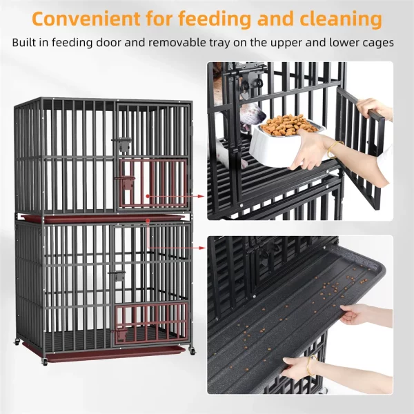 Medium large dog kennel, two units stacked securely for space saving