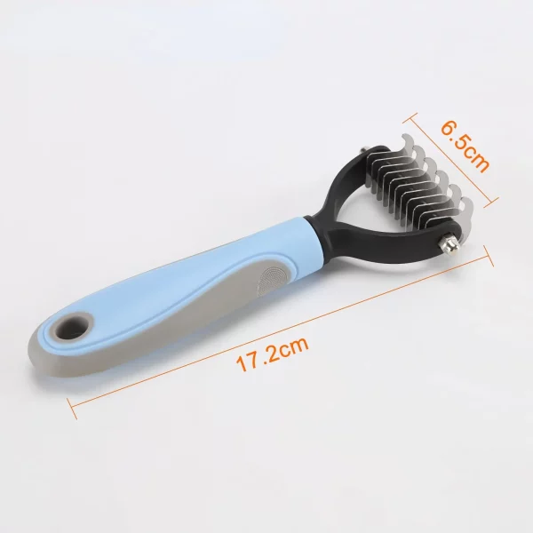 Dog grooming brush, large size with 17 cutter heads, for dense fur