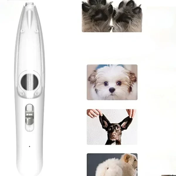 Pet hair grooming machine charging via USB cable