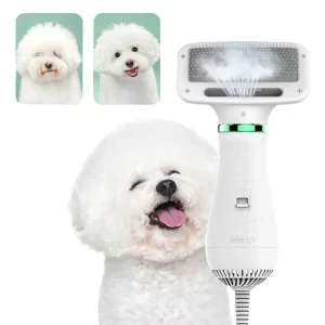 2-in-1 pet grooming dryer and slicker brush, front view