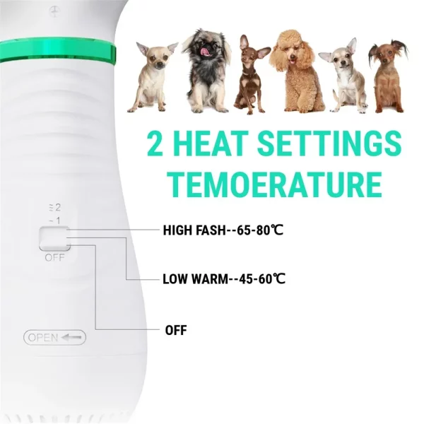 Pet grooming dryer showing the airflow nozzle