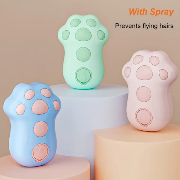 3-in-1 cat steam brush, ergonomic handle design
