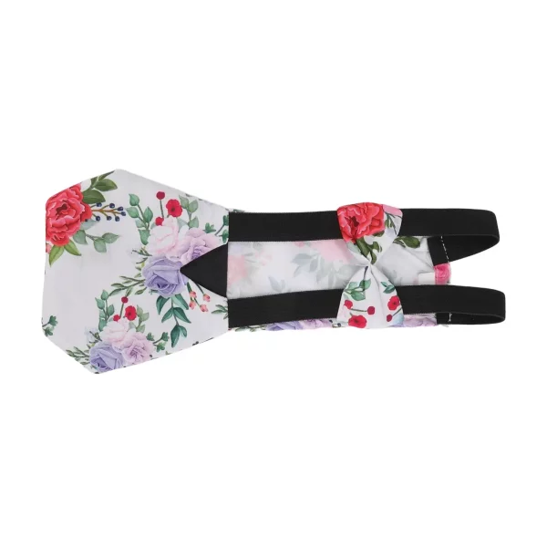 Side view of a comfortable, reusable bird diaper on poultry