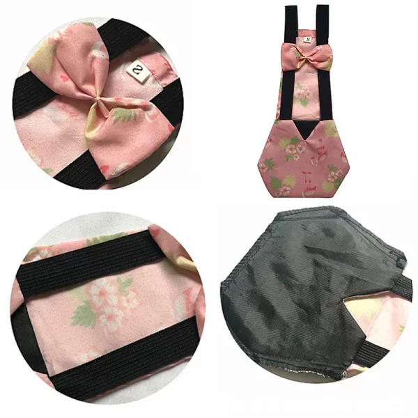 Chicken wearing a pink washable poultry nappy, highlighting the cute design and adjustable straps.