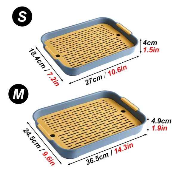 Small pet toilet tray in green, side view